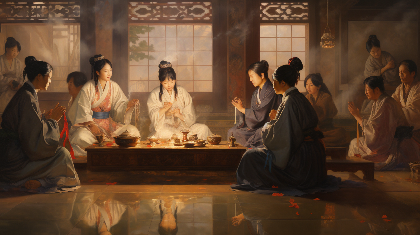 Scholars in Confucian ritual ceremony  ?