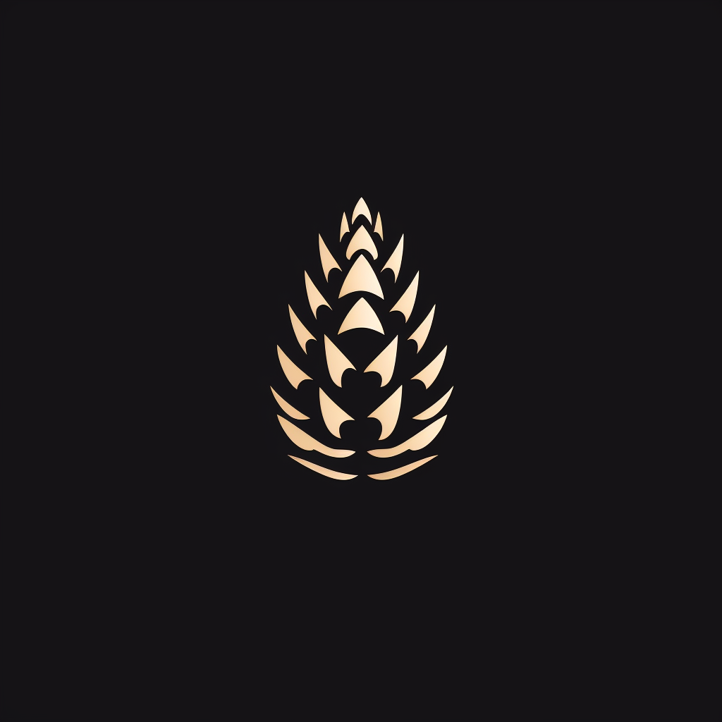 Elegant pine cone restaurant logo