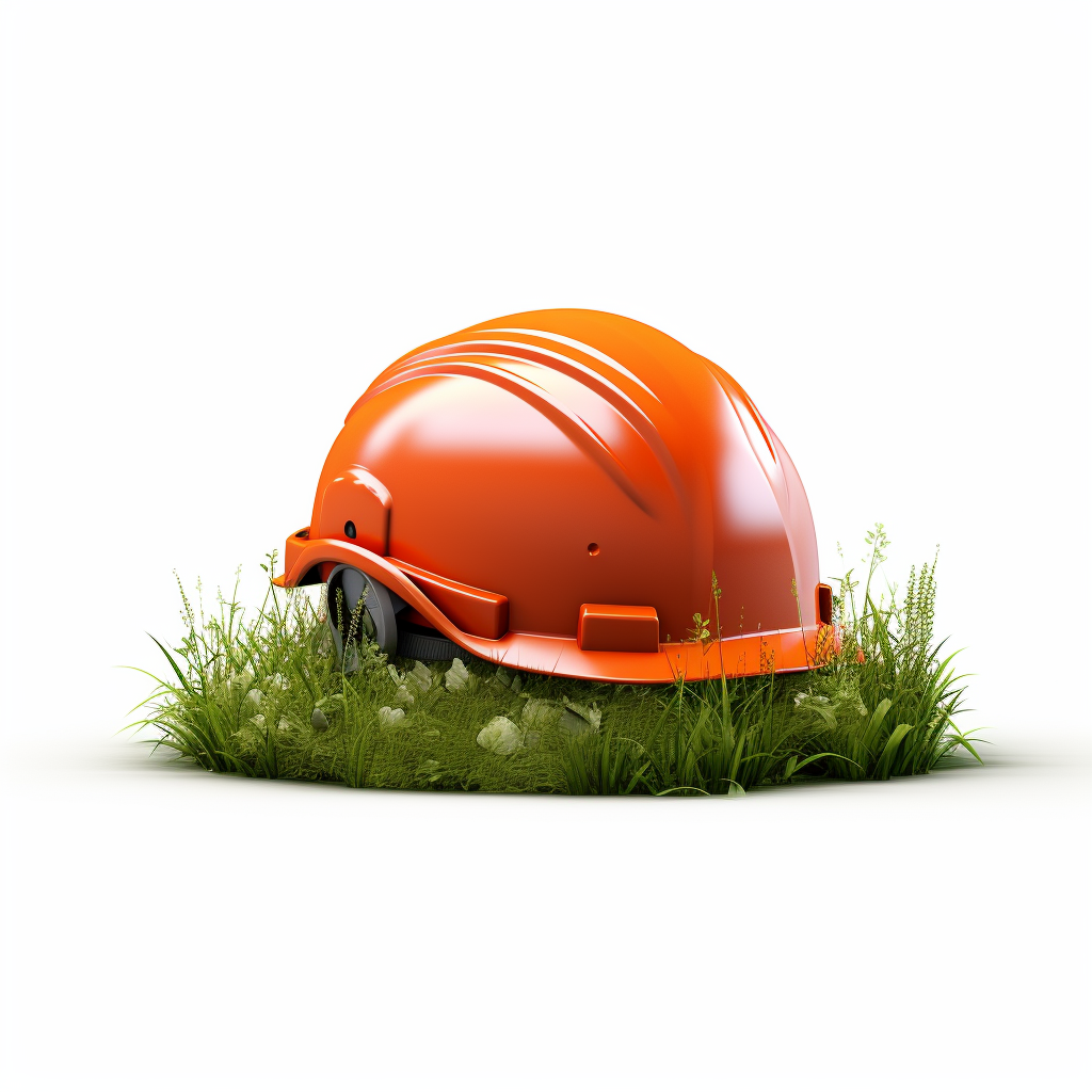 Construction helmet on grass