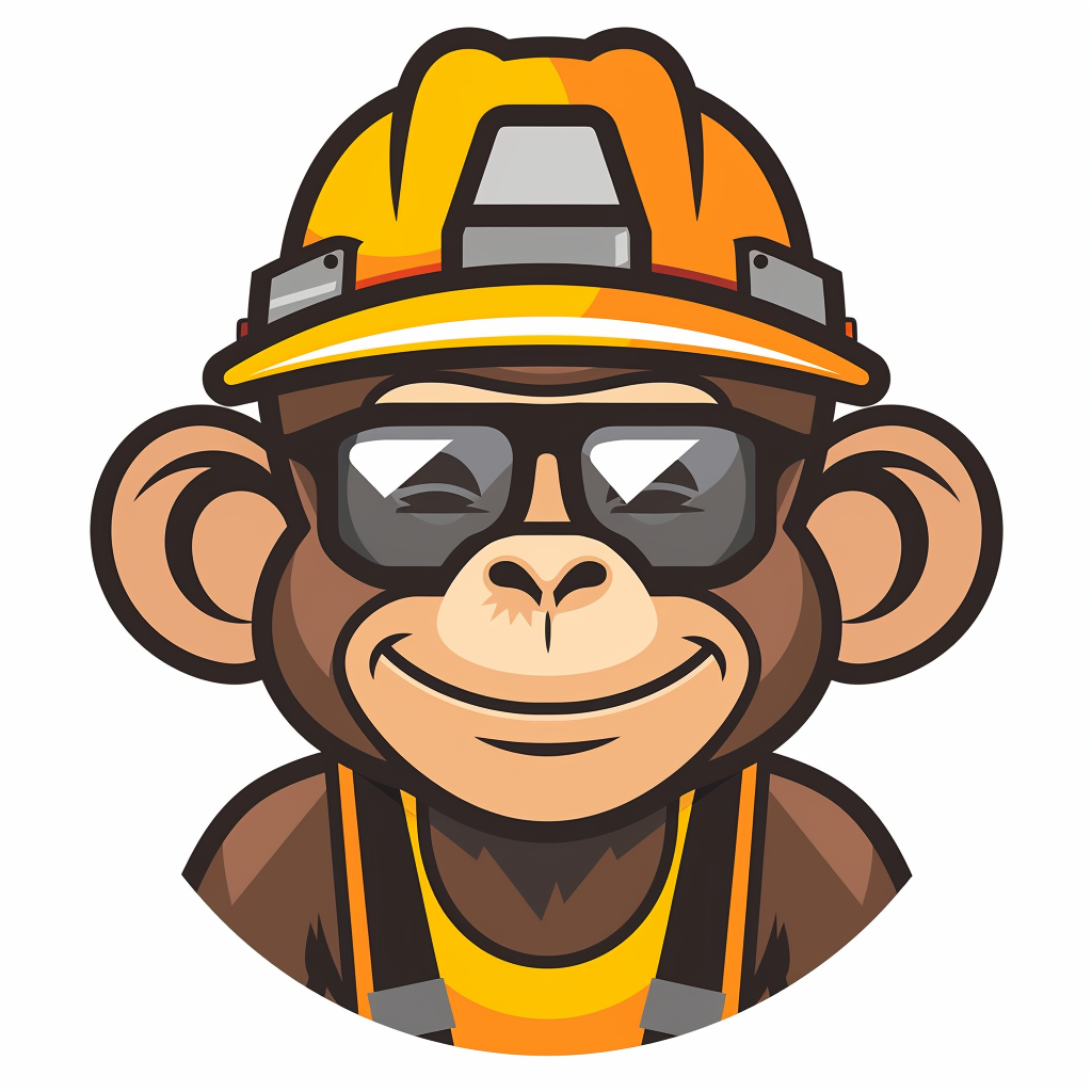 Construction Monkey Vector Icon