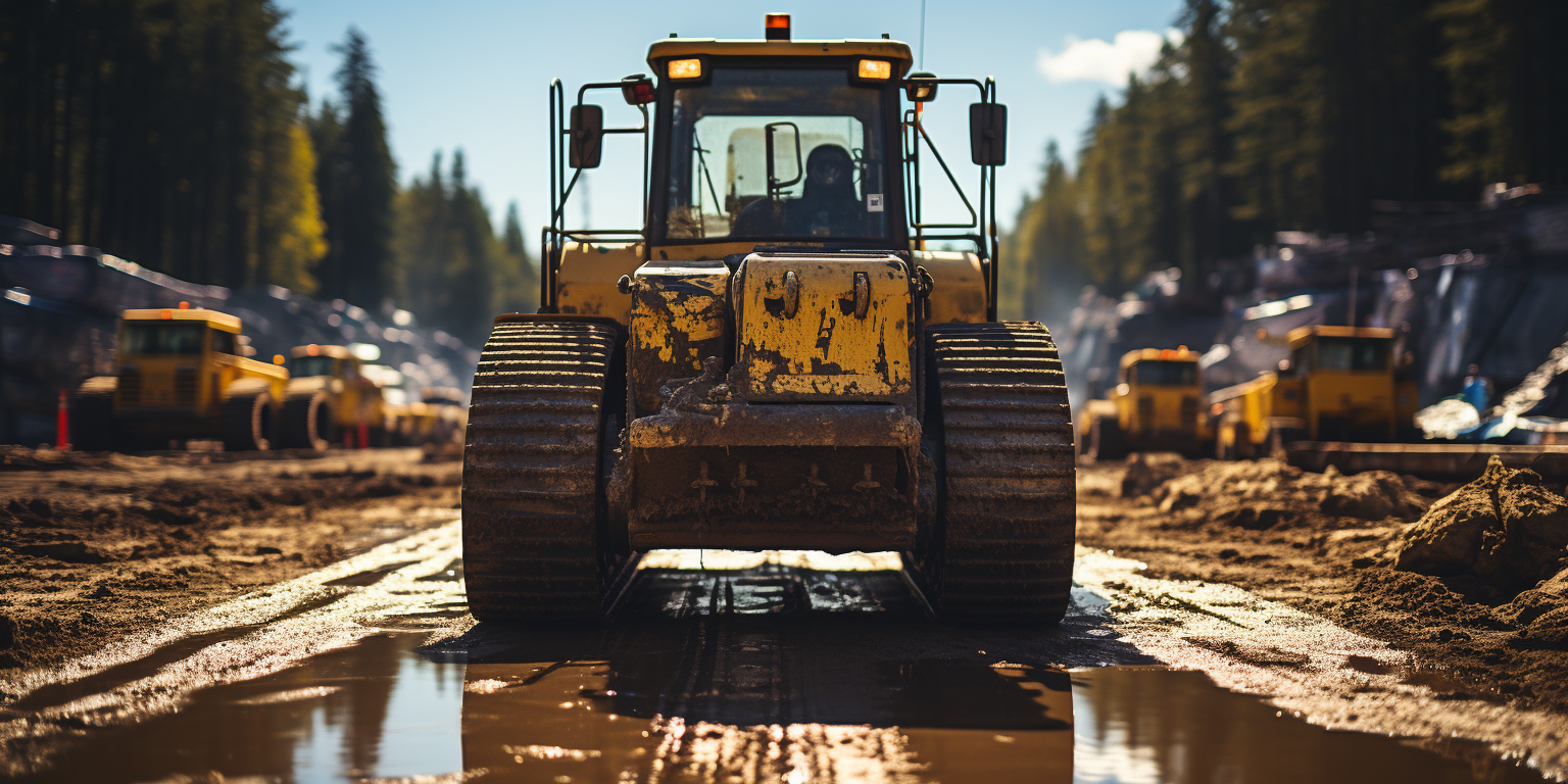 Heavy machinery equipment at construction site