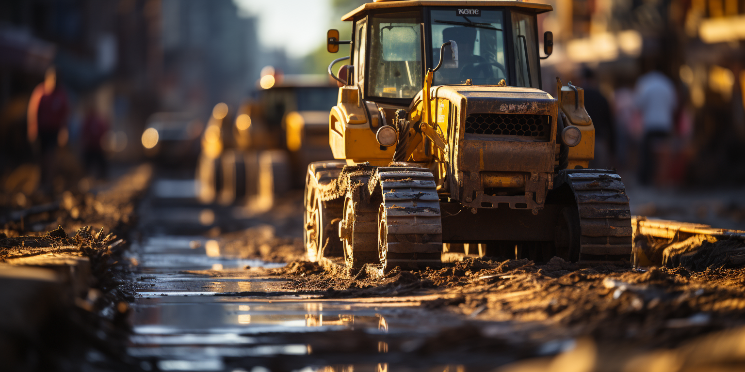 Heavy machinery equipment at construction site