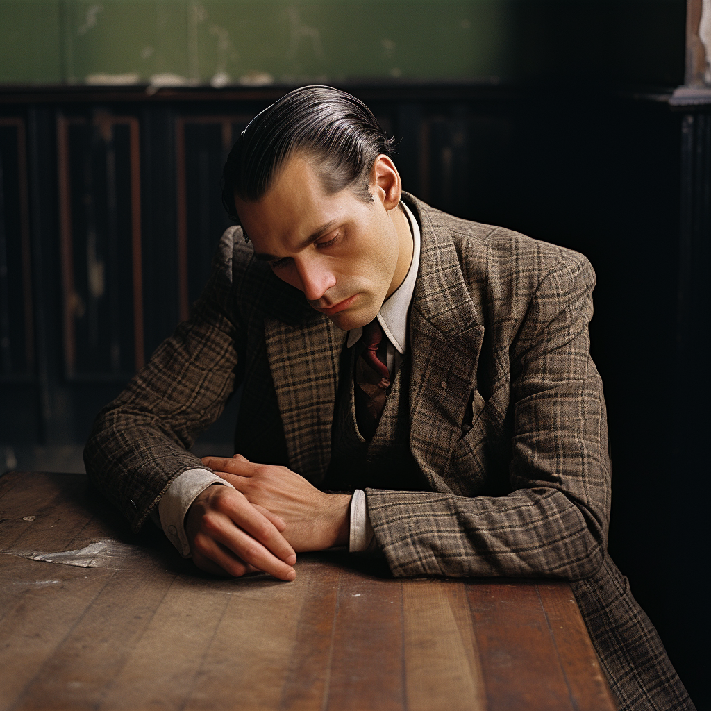 Stylish man in brown checked suit