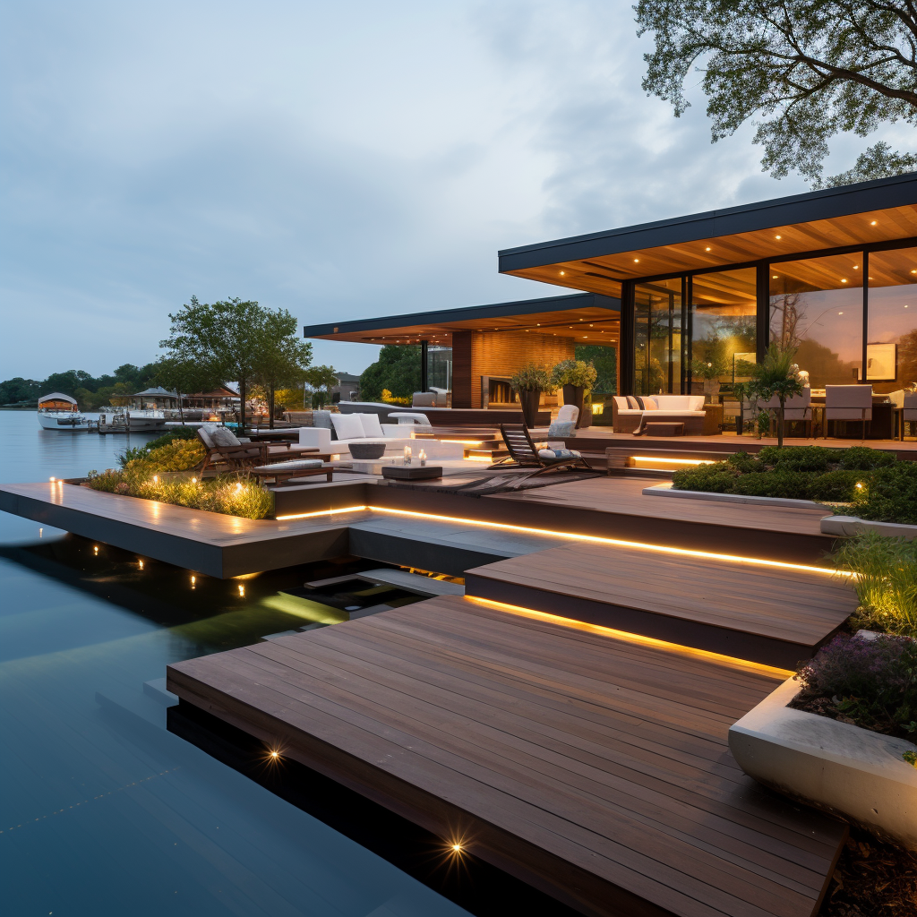 Contemporary boat dock design by award-winning architect