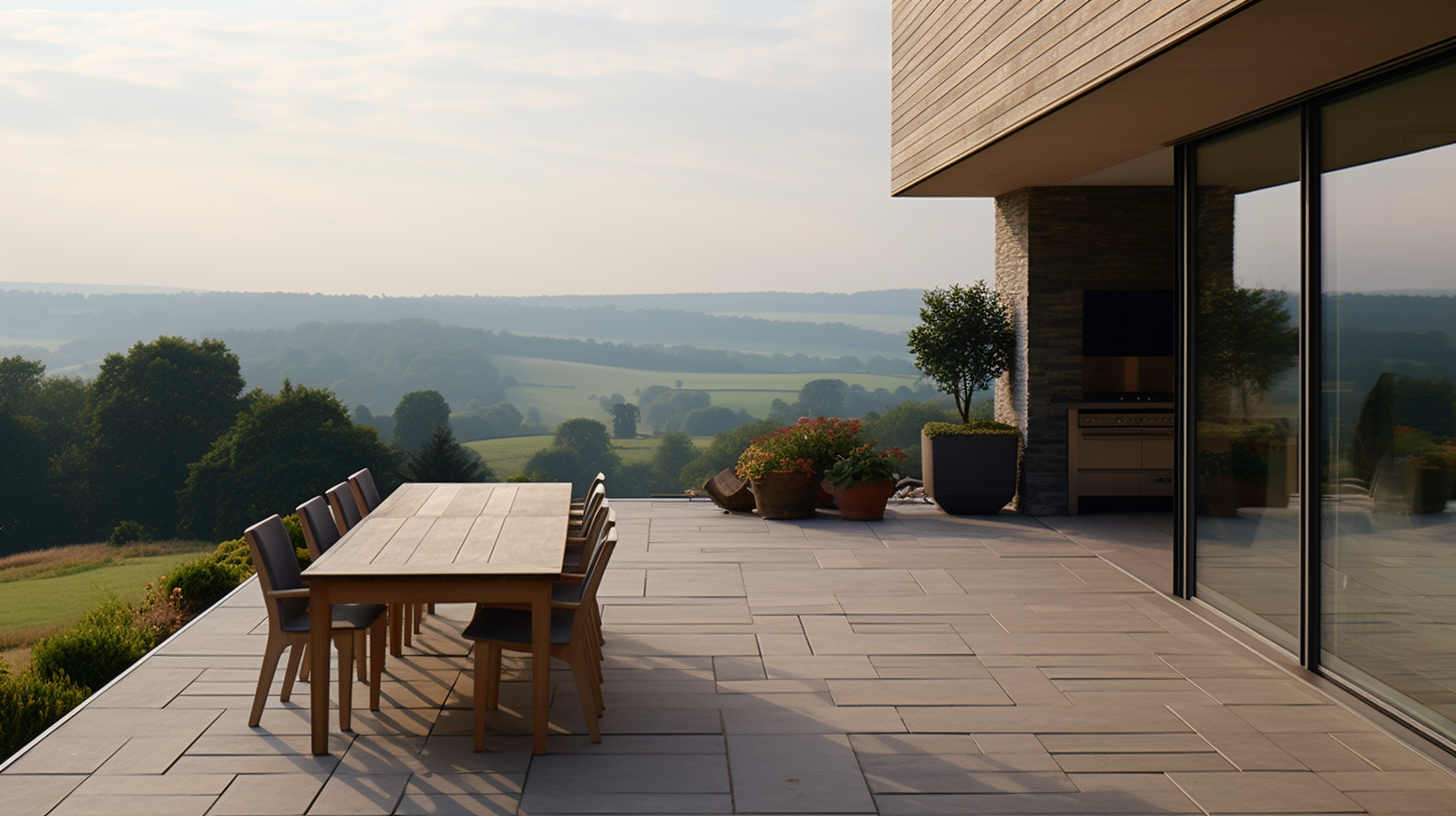 Outdoor BBQ area with a breathtaking view