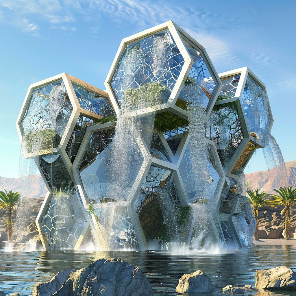 futuristic water cube architecture design