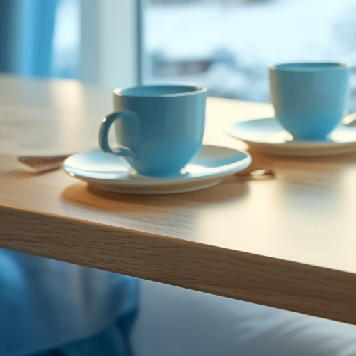 Sleek white electric kettle on wooden counter