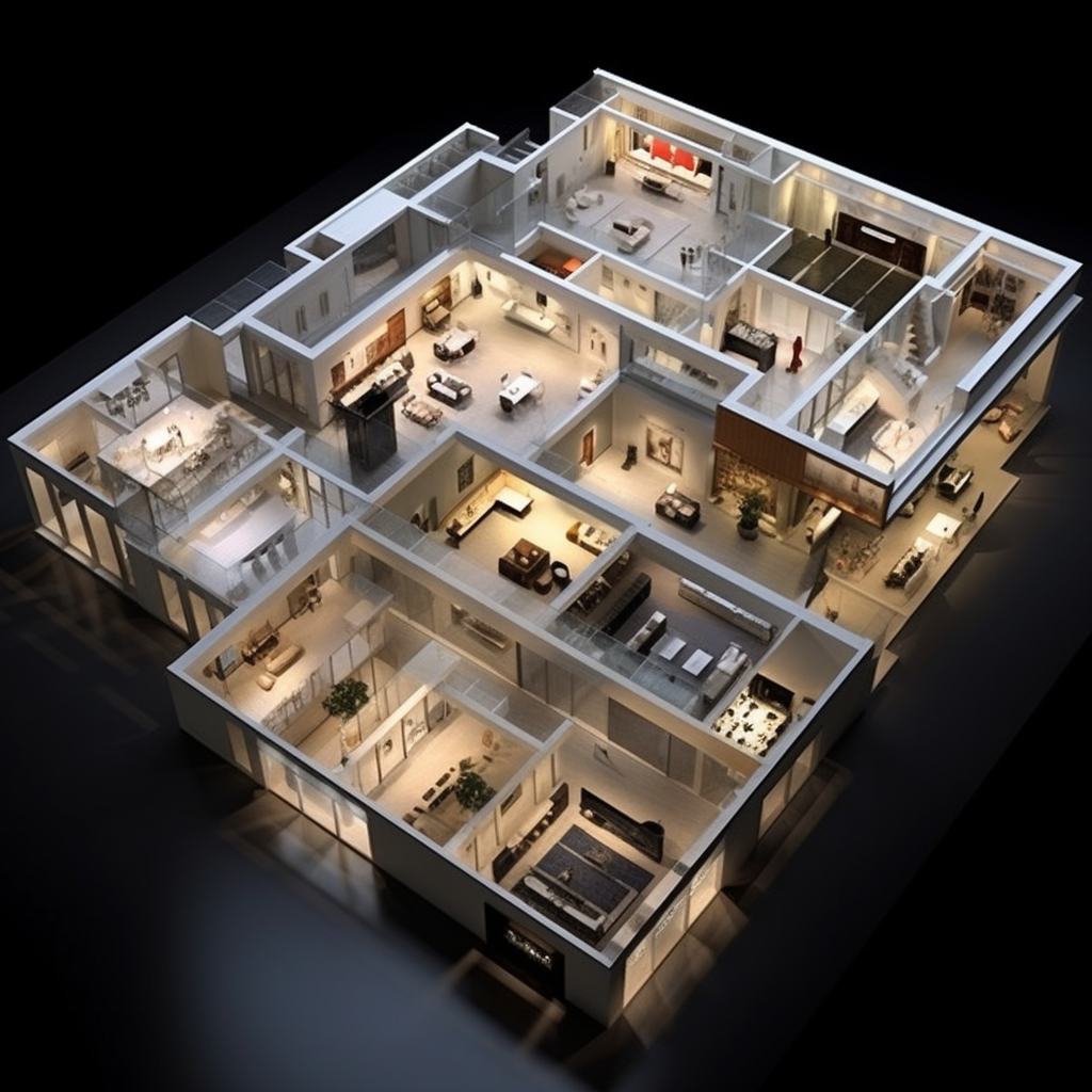 Floor plan of contemporary art museum