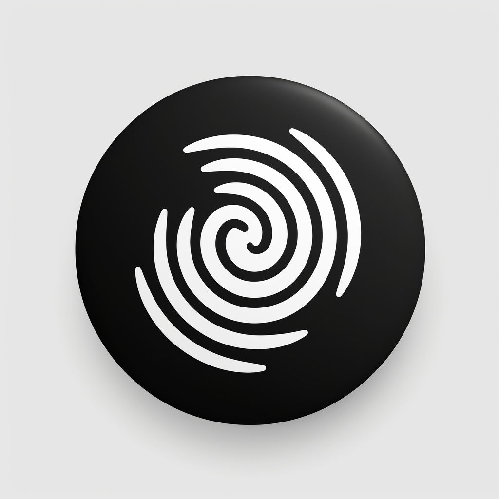 Monochrome circular icon representing continuous improvement and learning