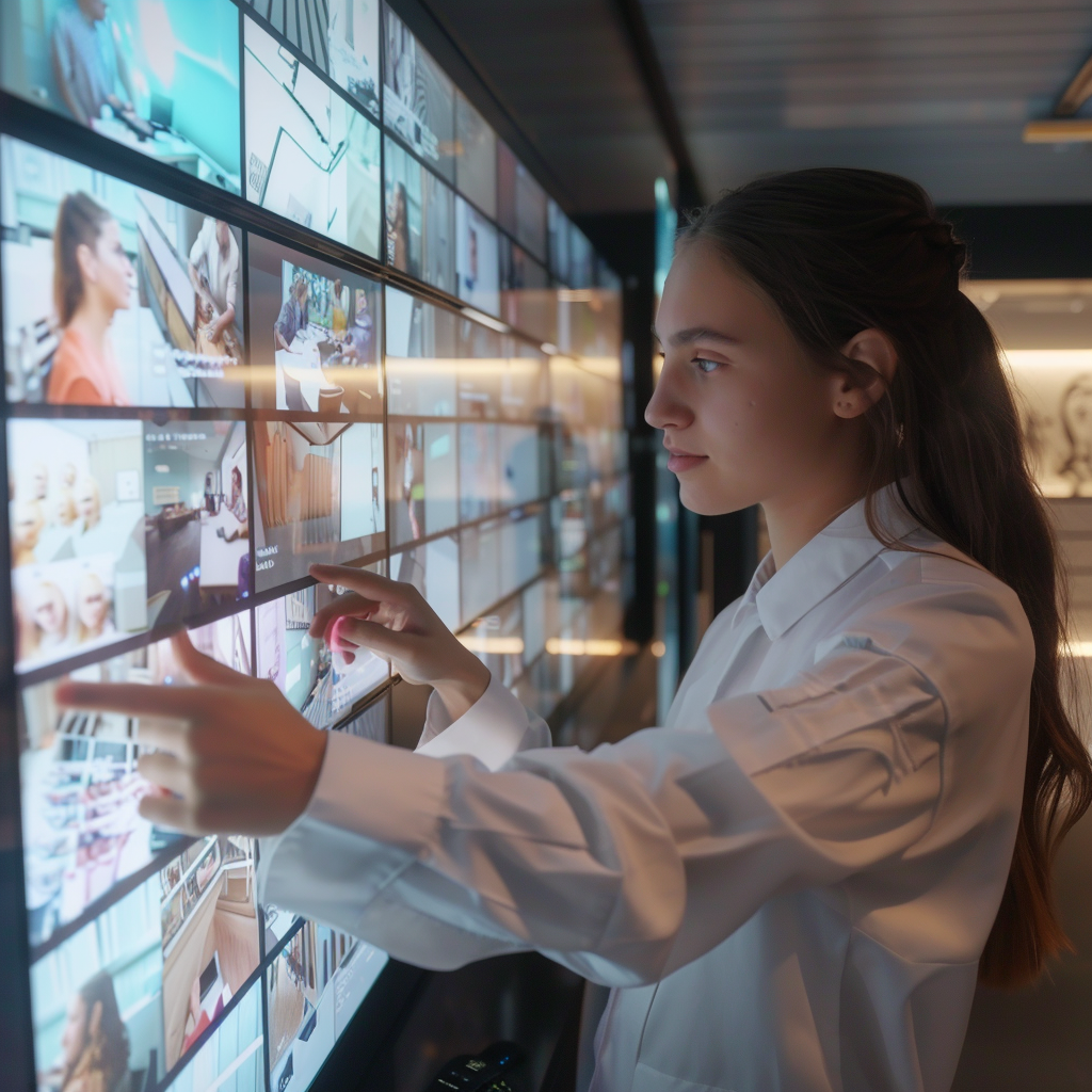 Young lady in control room