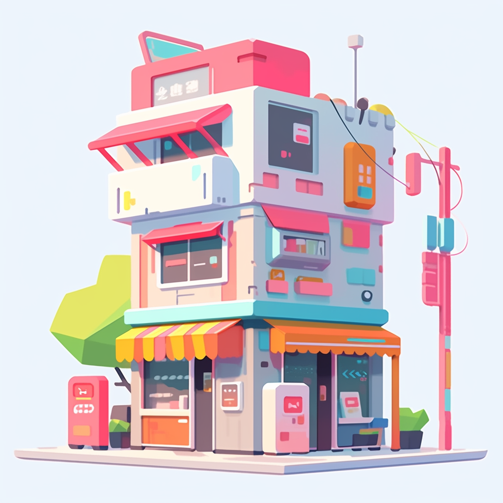 Flat design convenience store niji 5