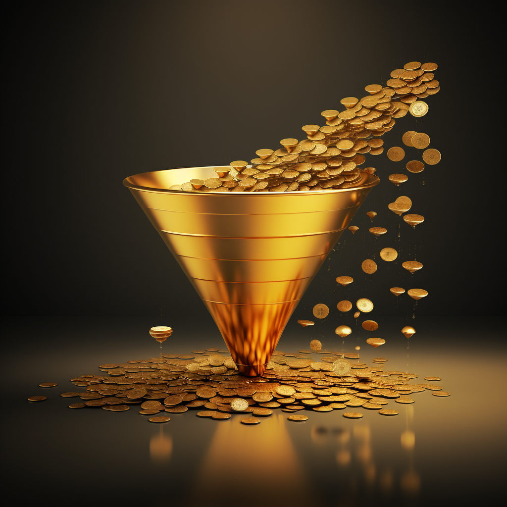 Conversion Rate Optimization Funnel Gold Tones