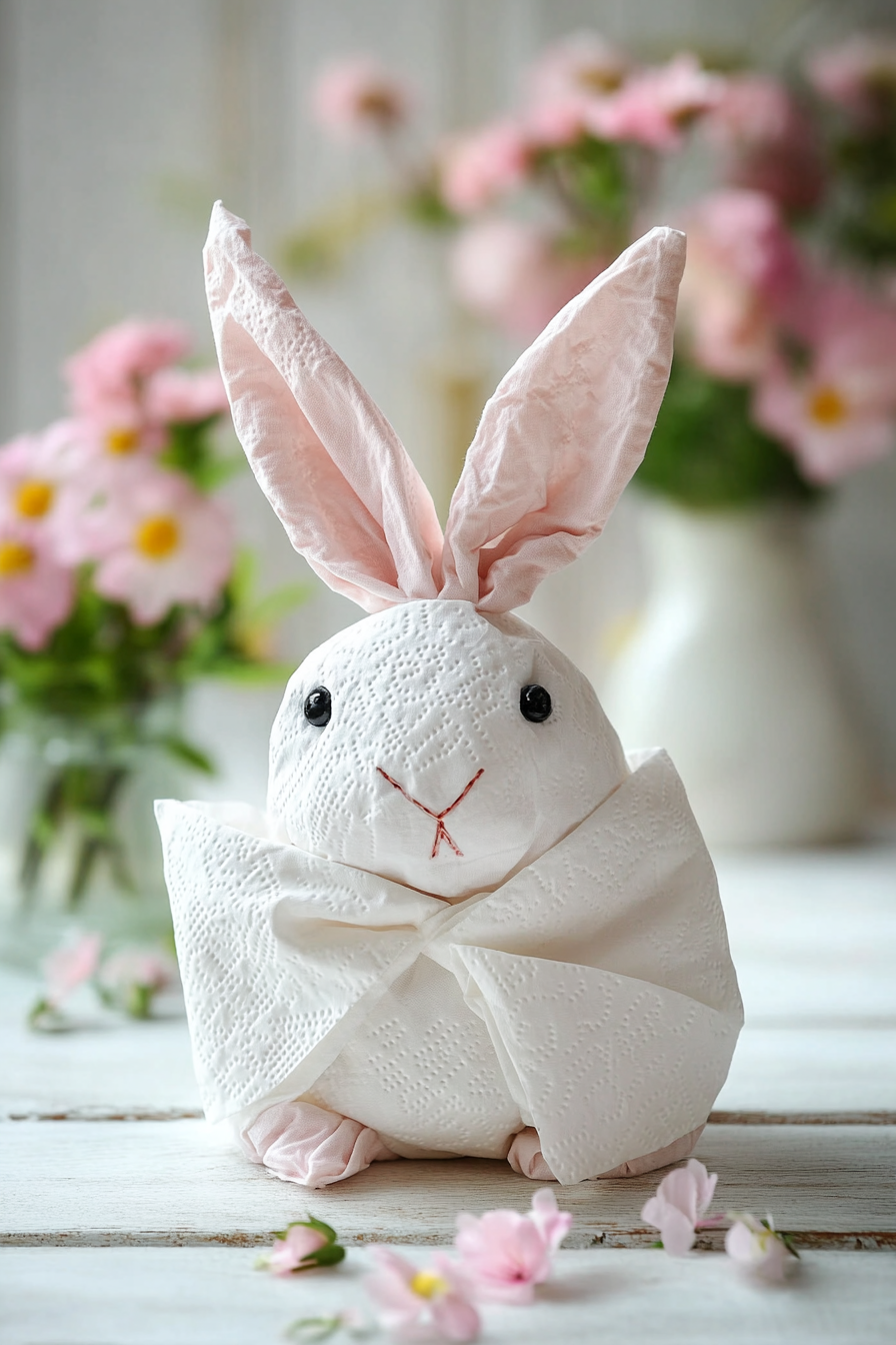 Healthy Cookbook Bunny Napkin Background