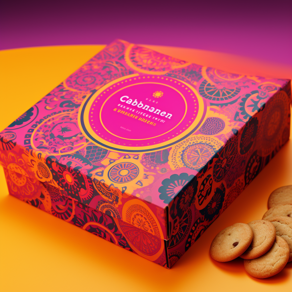 Cookie Box Package with Circle Asterisk Design