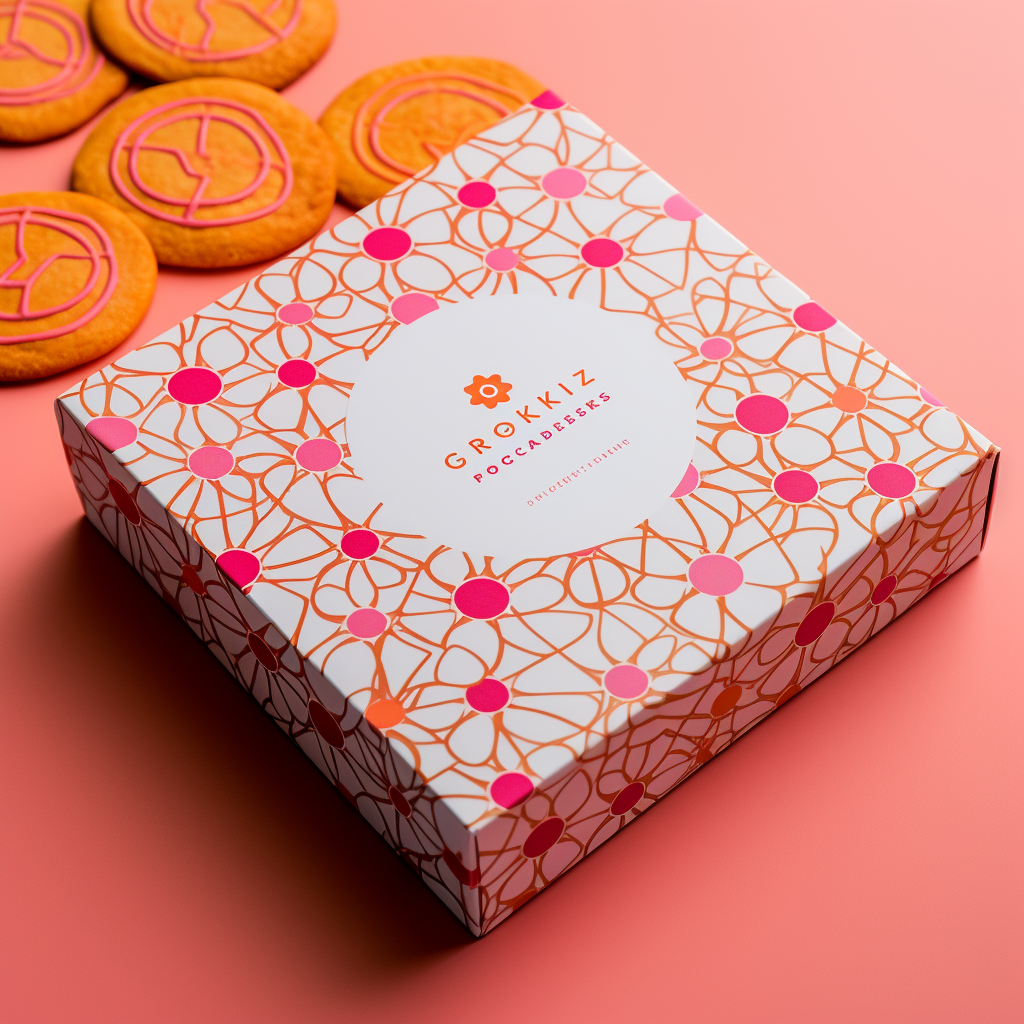 Circles with Asterisks Cookie Box Design