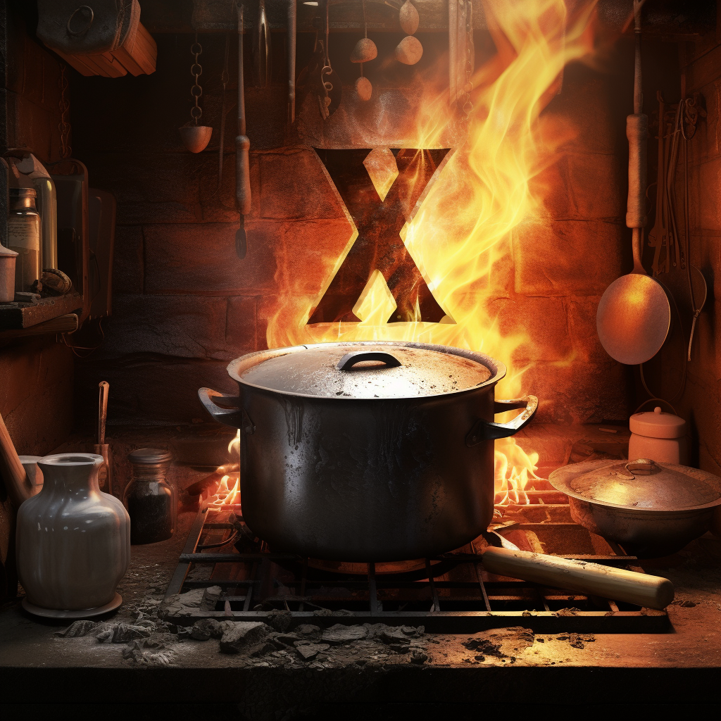 Cooking the letter X in the kitchen