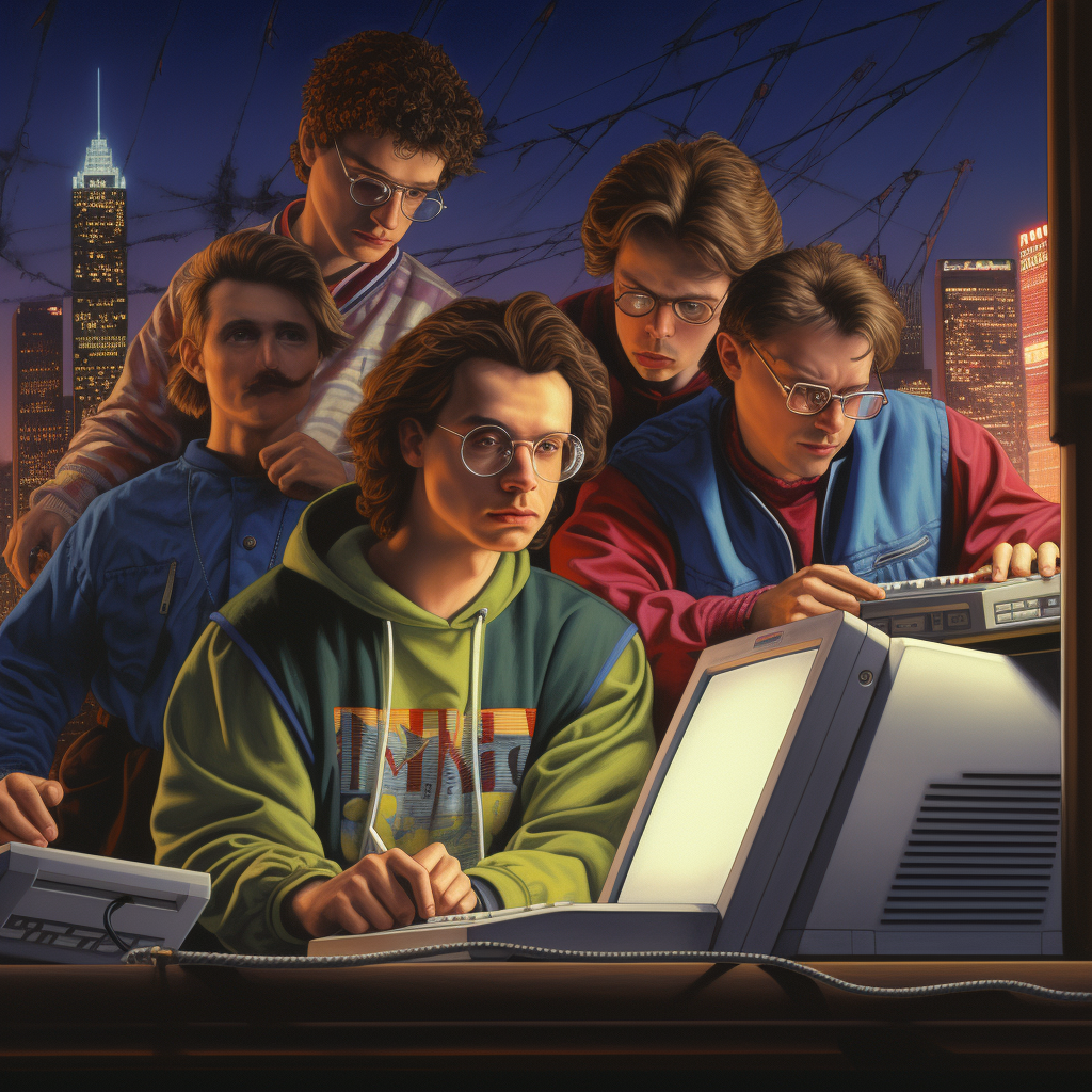 Stylish computer nerds from the 80s