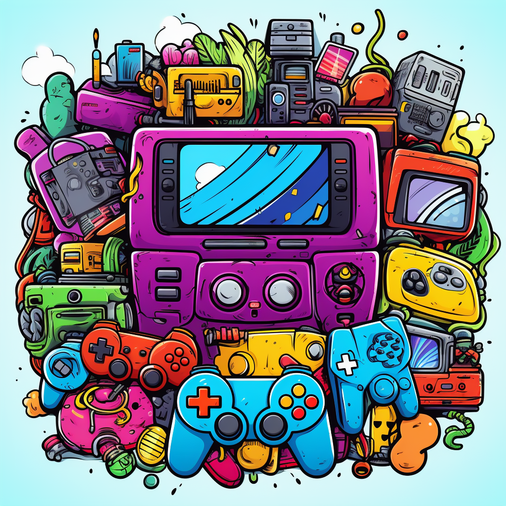 Cool game console accessories doodle