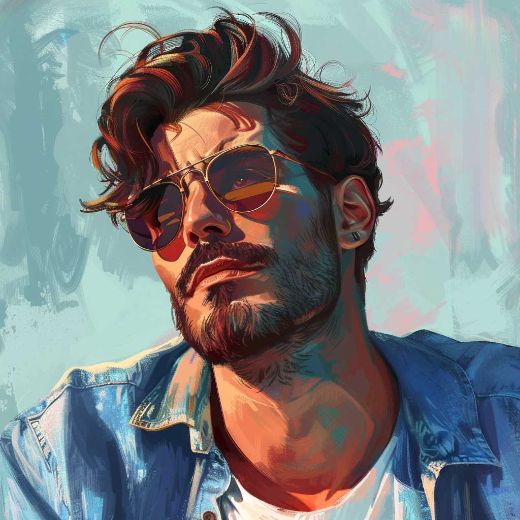 Cool guy sweating illustration