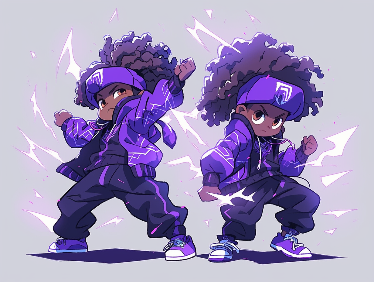 Energetic breakdancing kids