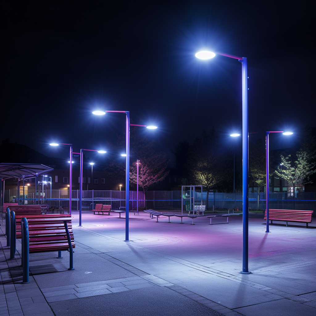 Cool lighting on school playground