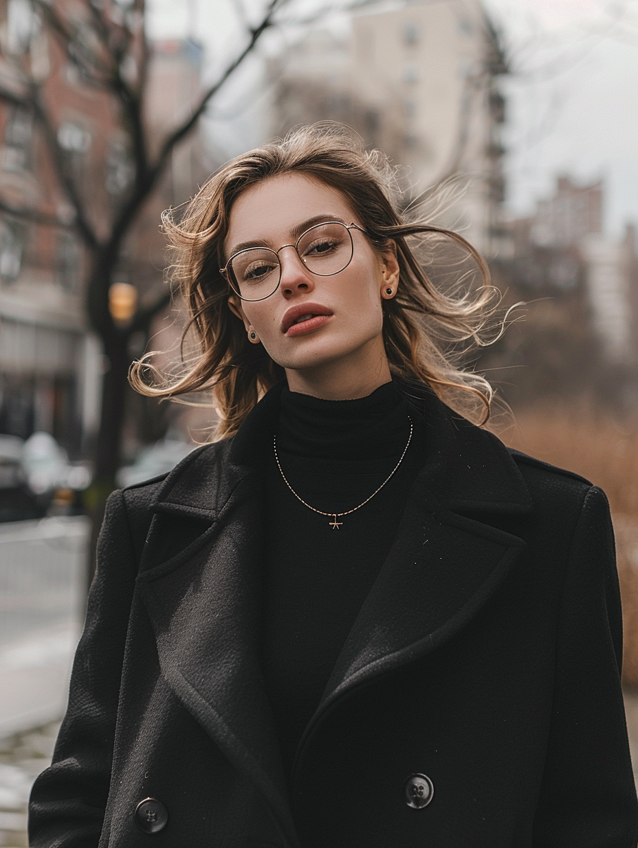 Cool Woman Black Turtleneck Brooklyn