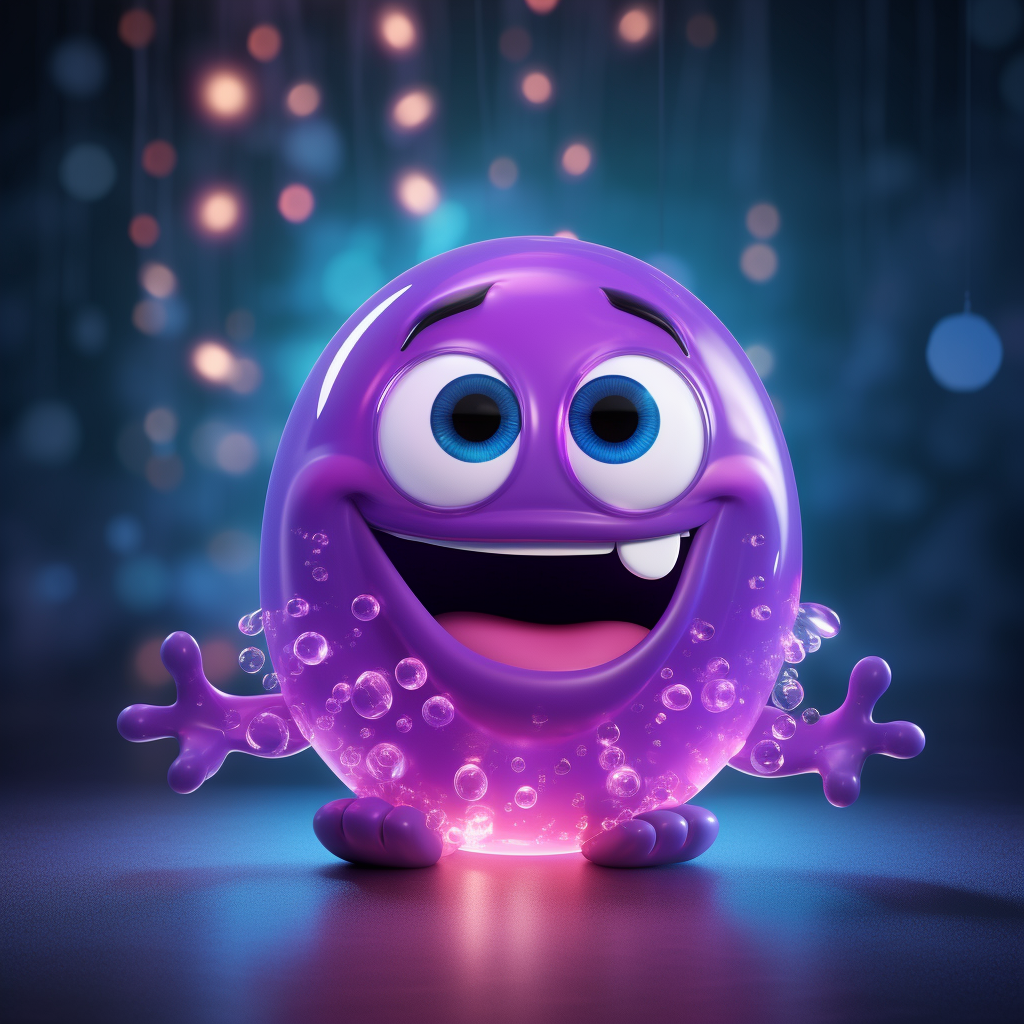 Cool Animated Character with Purple Lighting