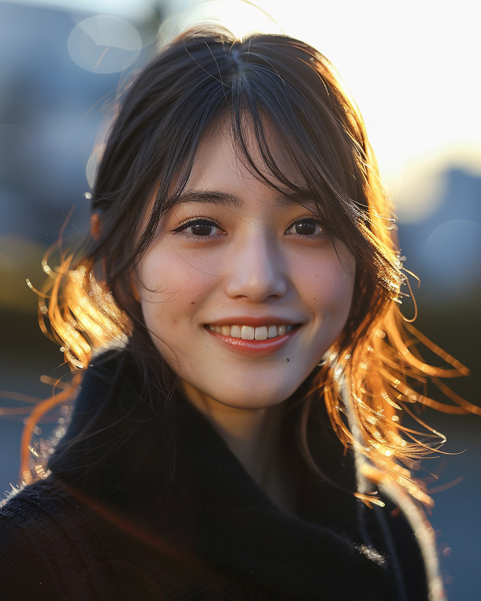 Young Japanese Person Smiling