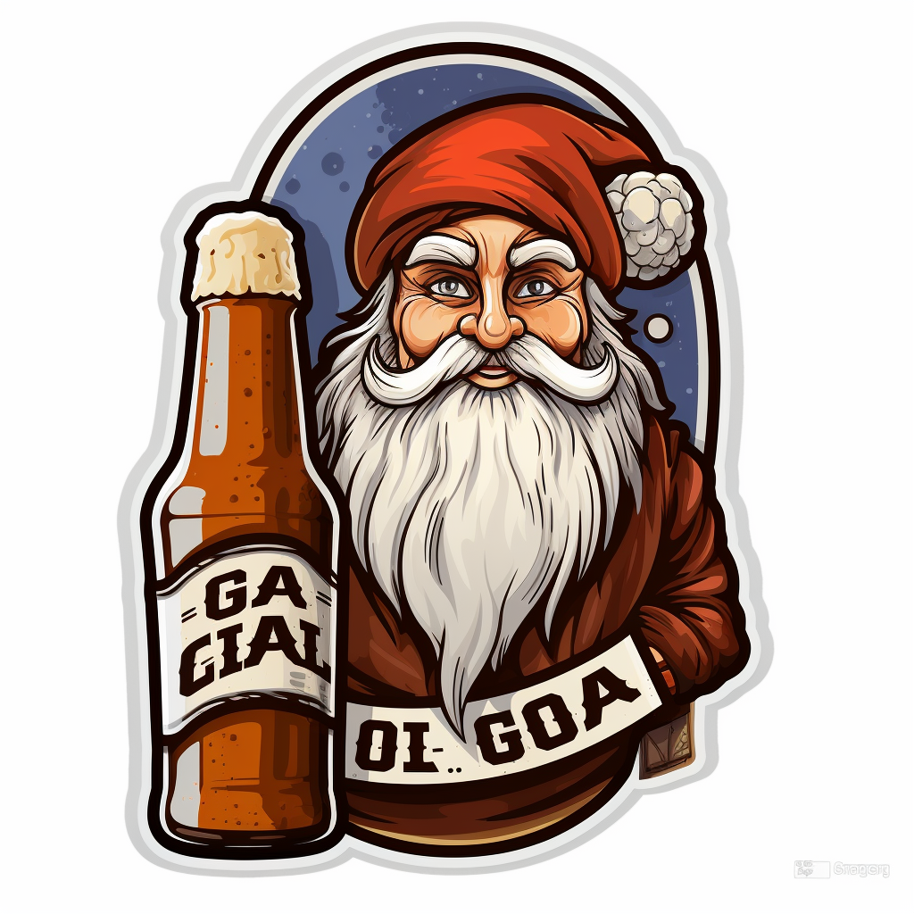 Cartoon style sticker of refreshing beer