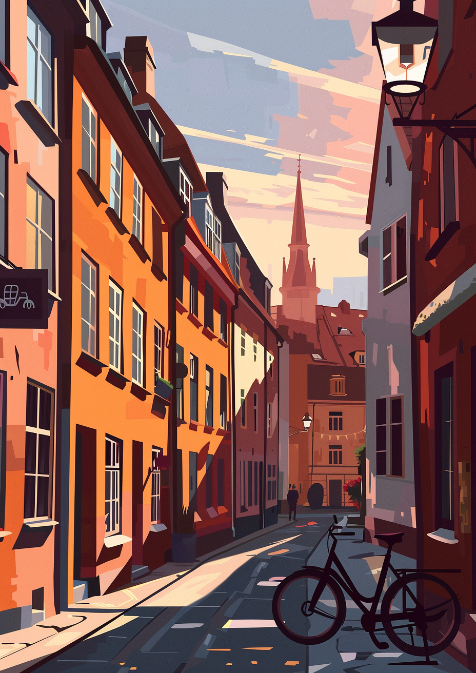 Modern Copenhagen Flat Vector Illustration