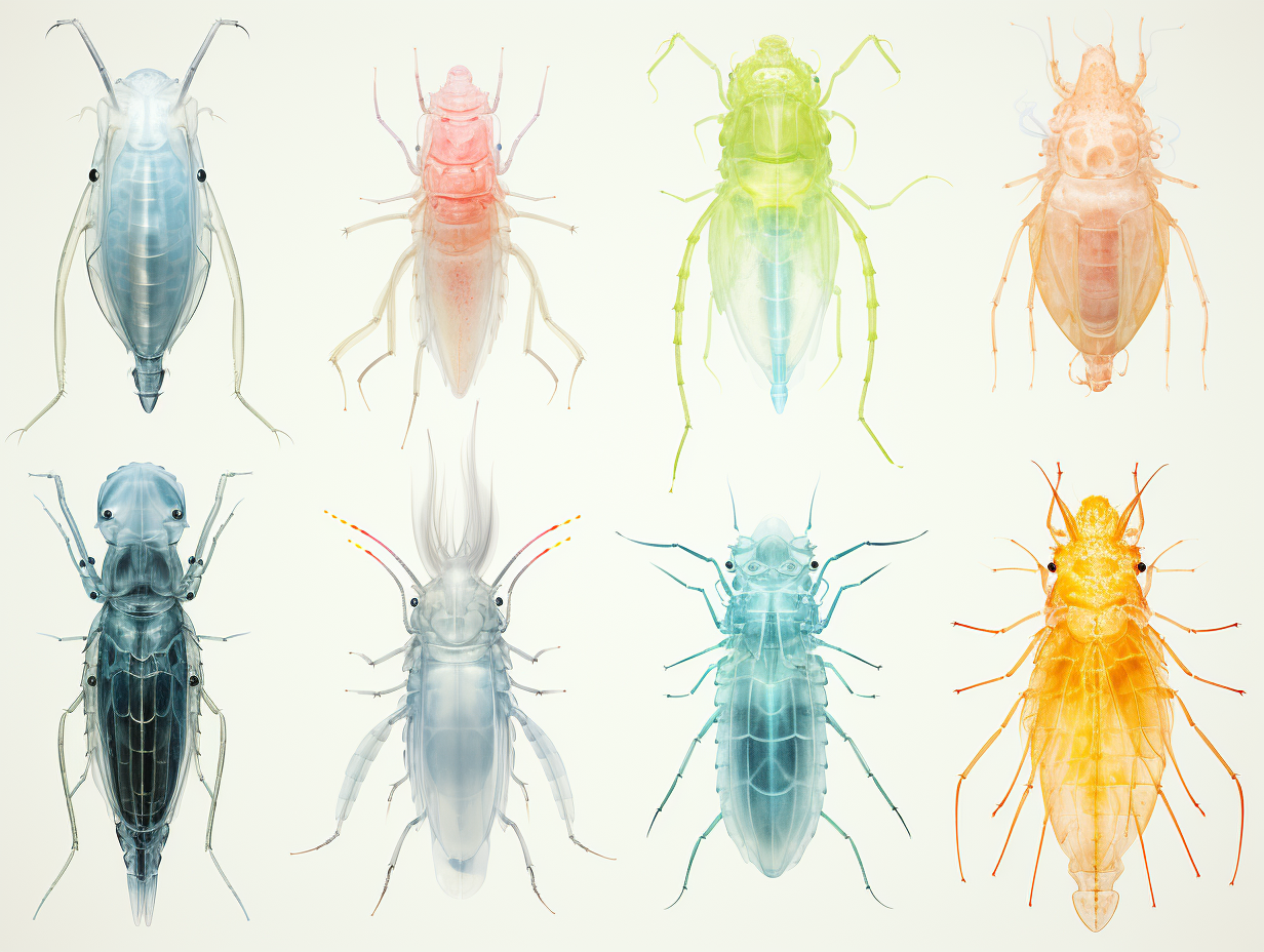 Different Species of Copepods Illustration