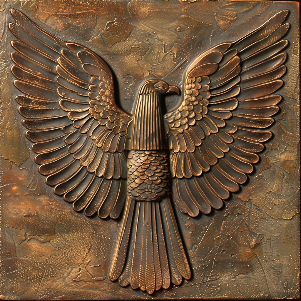 Egyptian god Isis wings bronze plate