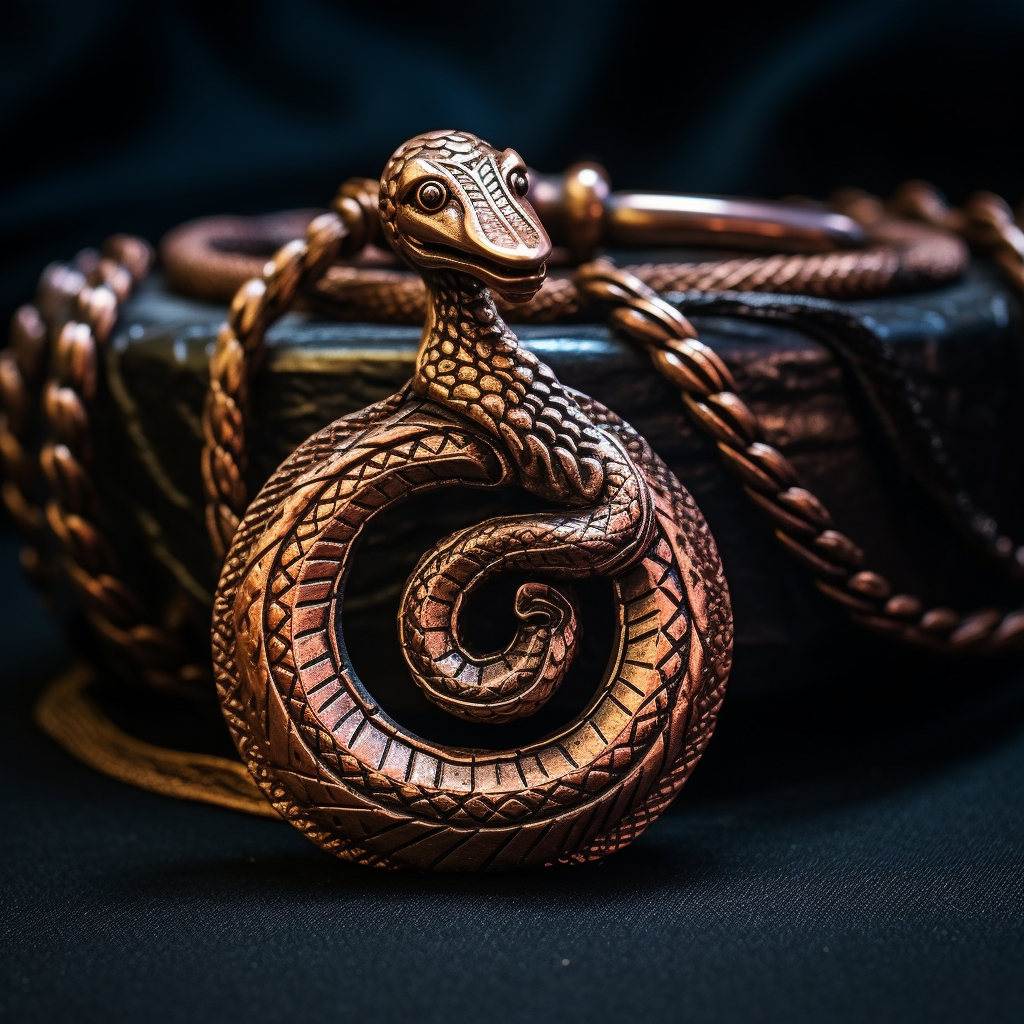 Copper cobra pendant necklace design