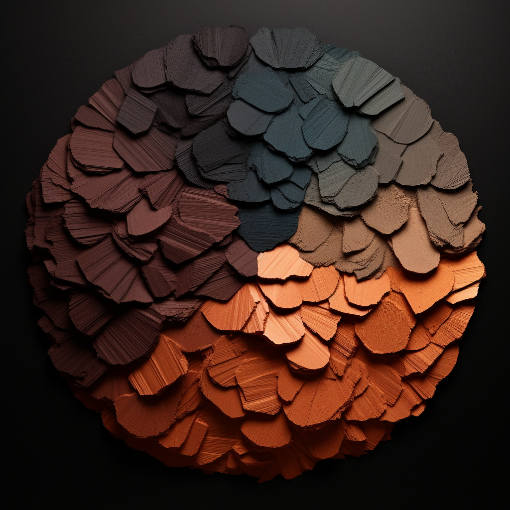 Copper color palette on black background