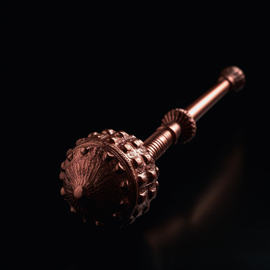 Copper Mace on Black Background