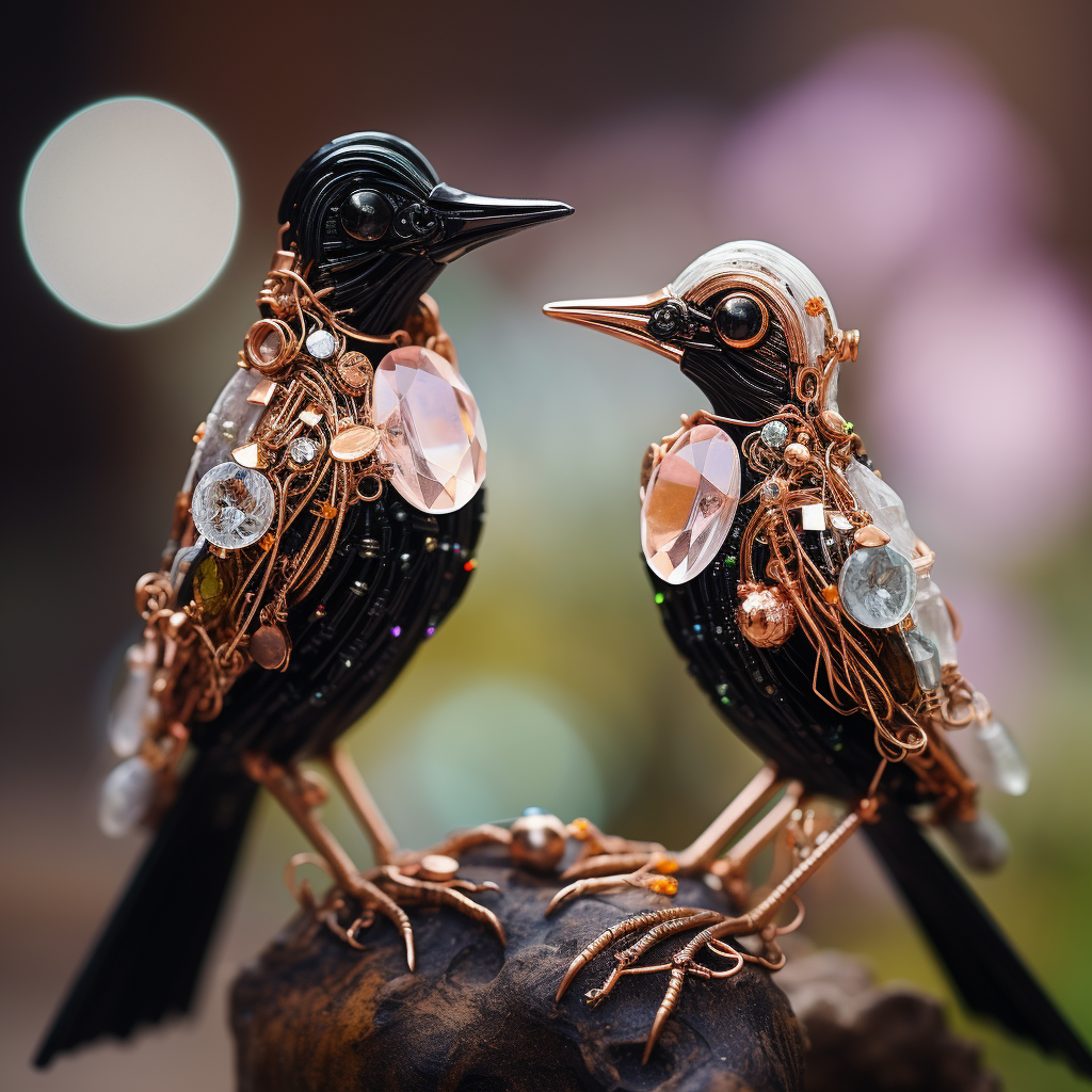 Copper Magpie Figures Trinket Photo