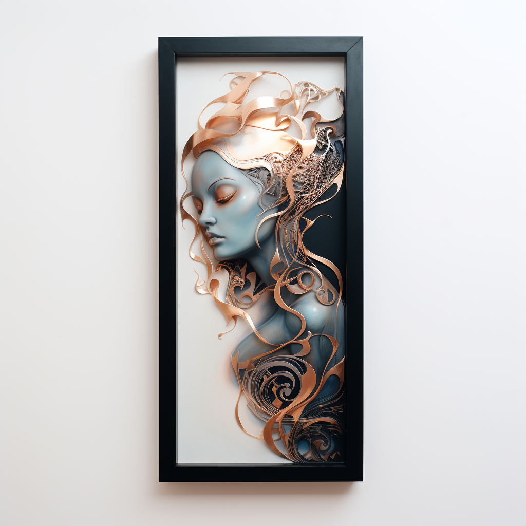 Elegant Copper Metal Black Frame