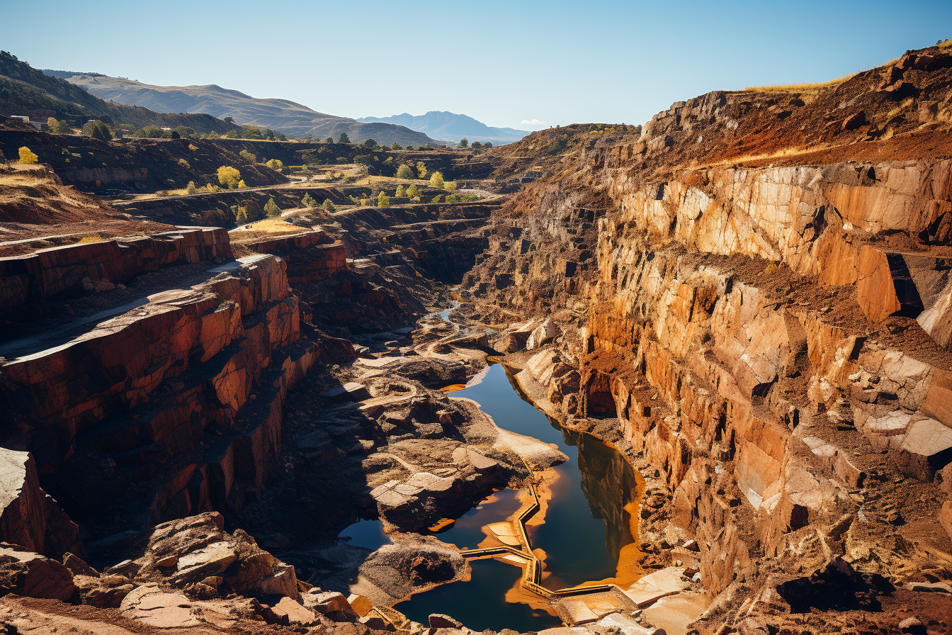 Aerial view of vibrant copper mine in Bolivia