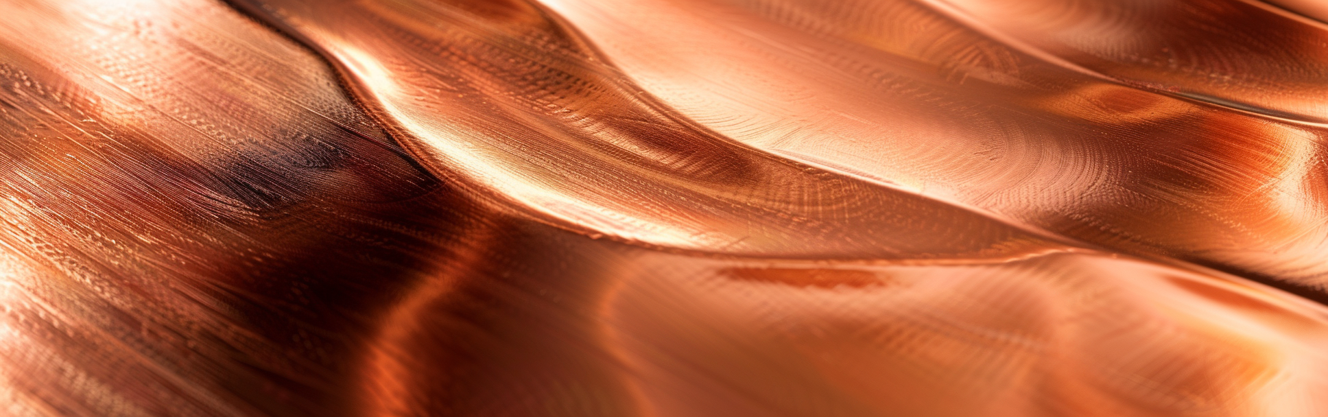 Closeup smooth copper texture details