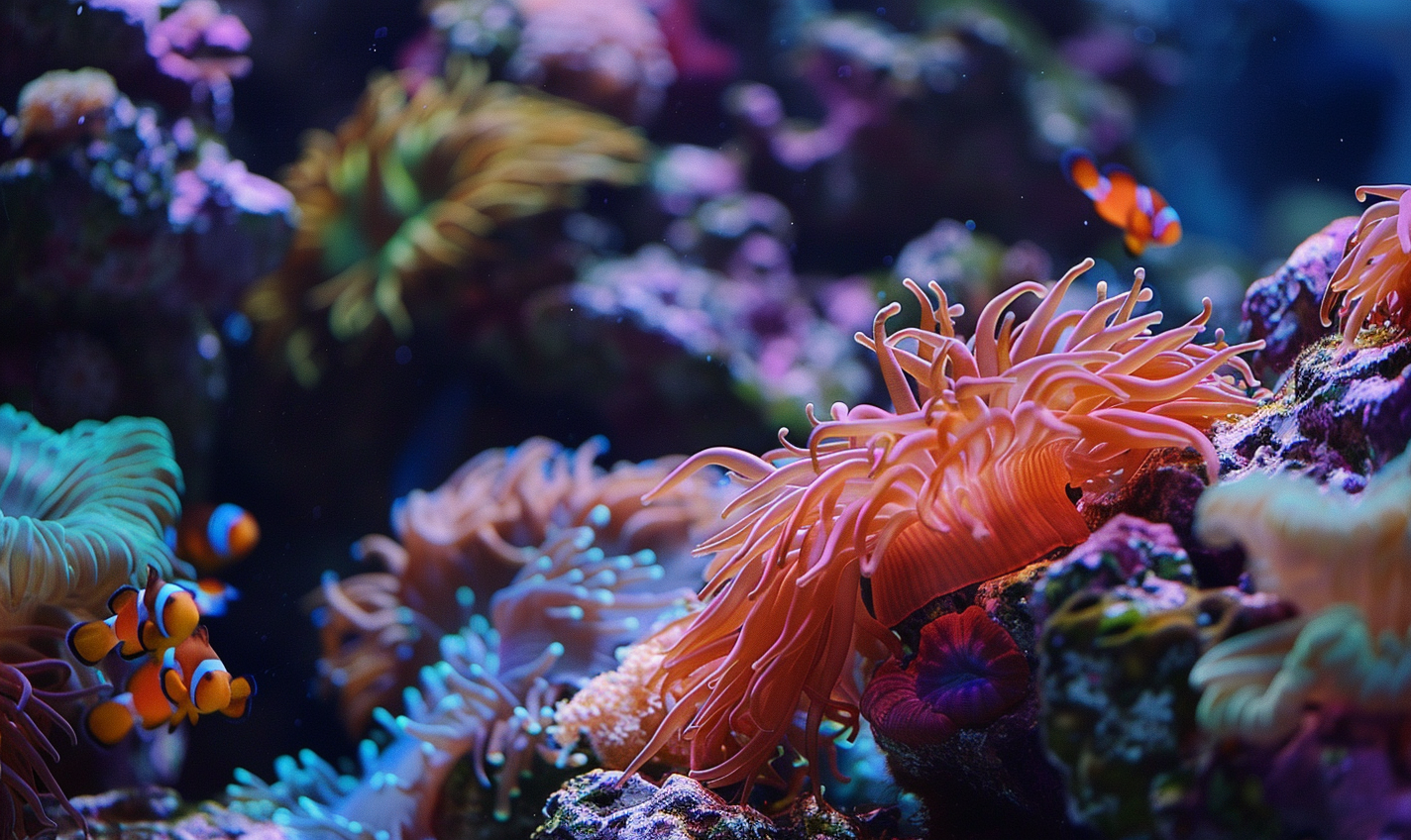 colorful coral reef fish swimming