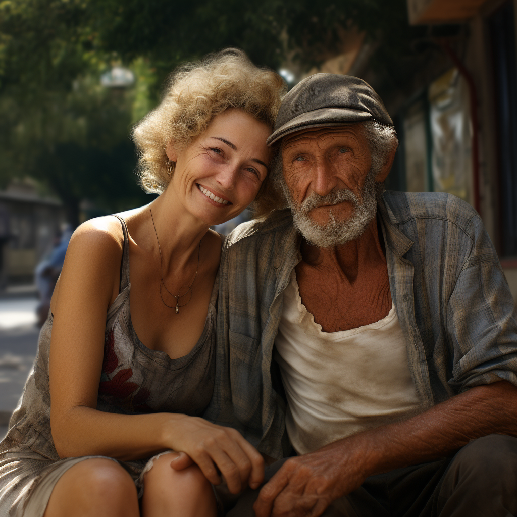 Couple enjoying picturesque Corfu Island