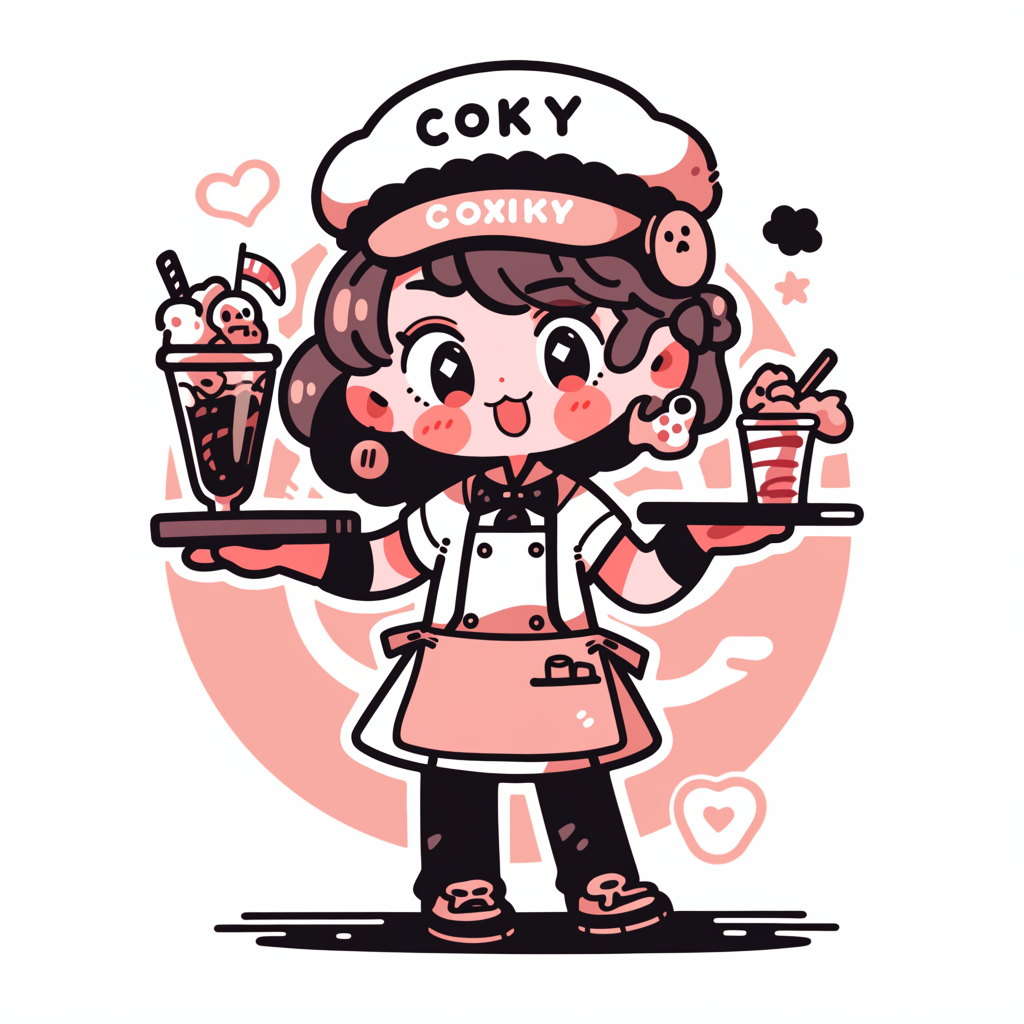 Corky cute cartoon enjoying food