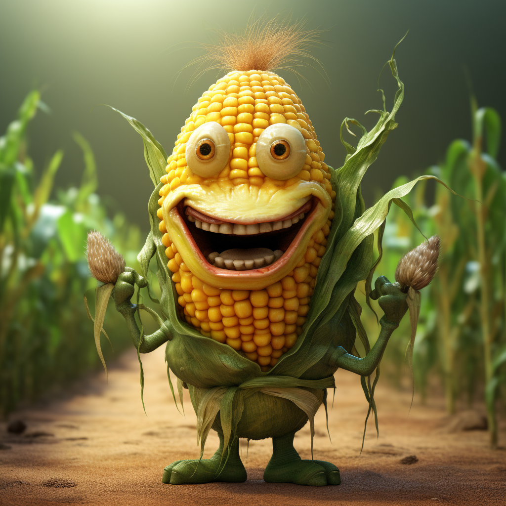 Cheerful corn mascot illustration