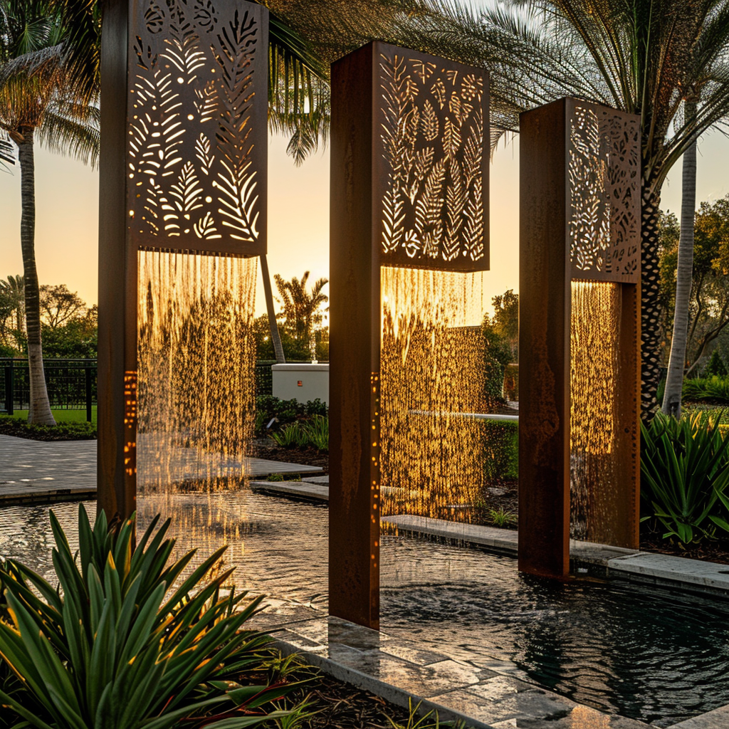 corner gateway water feature south Florida