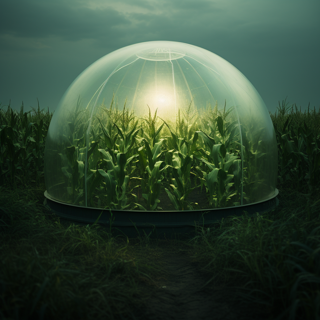 Cornfield Glass Shield Dome Nature Photography