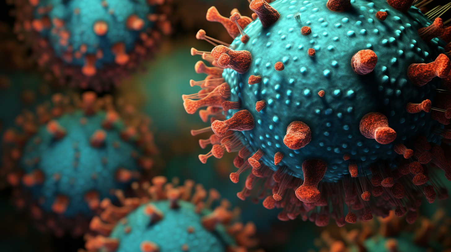 Microscopic view of the coronavirus