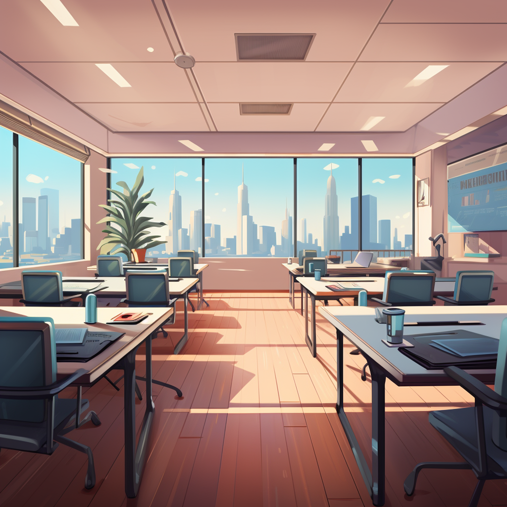 Corporate training room illustration