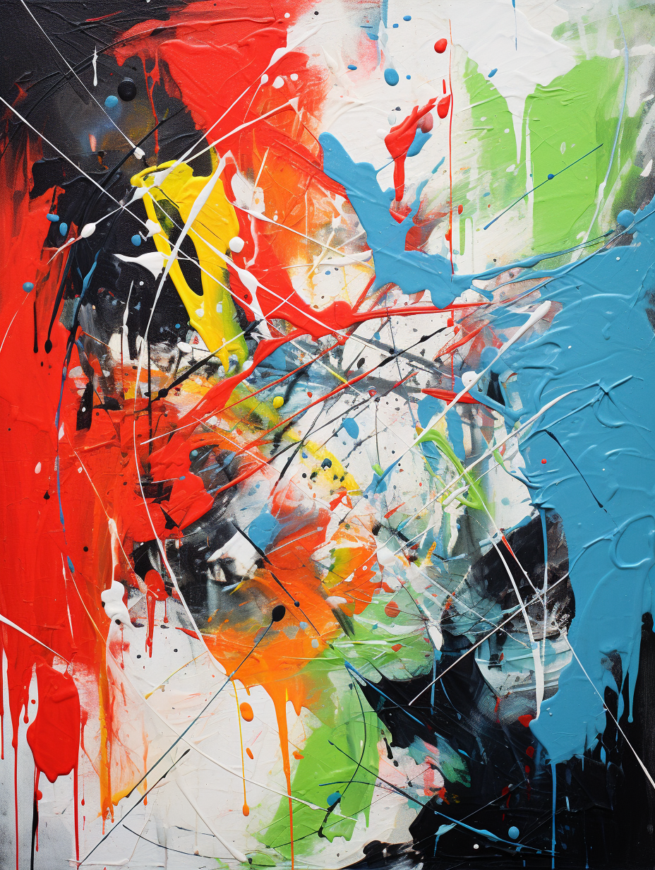 Abstract painting with paint drips