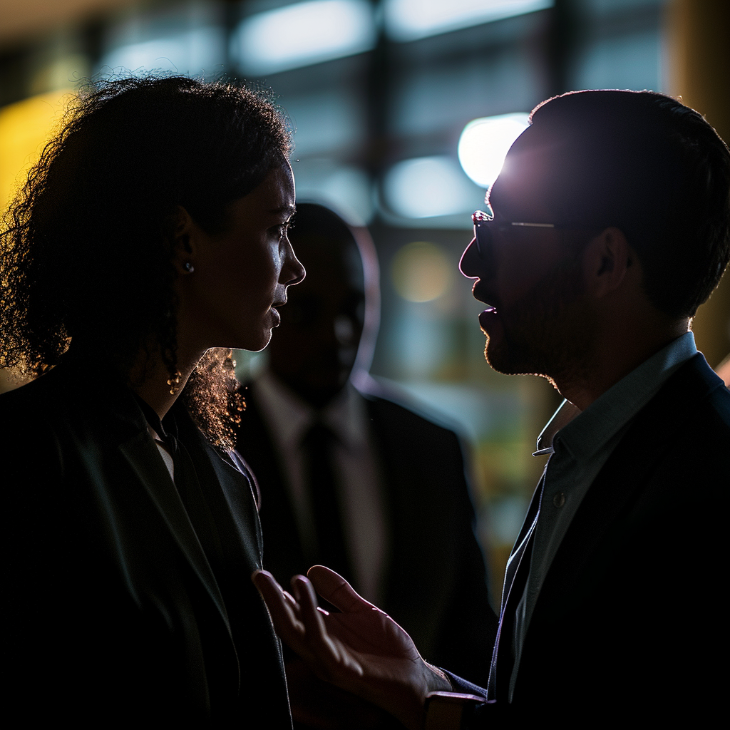 Corporate people discussing in a candid photo