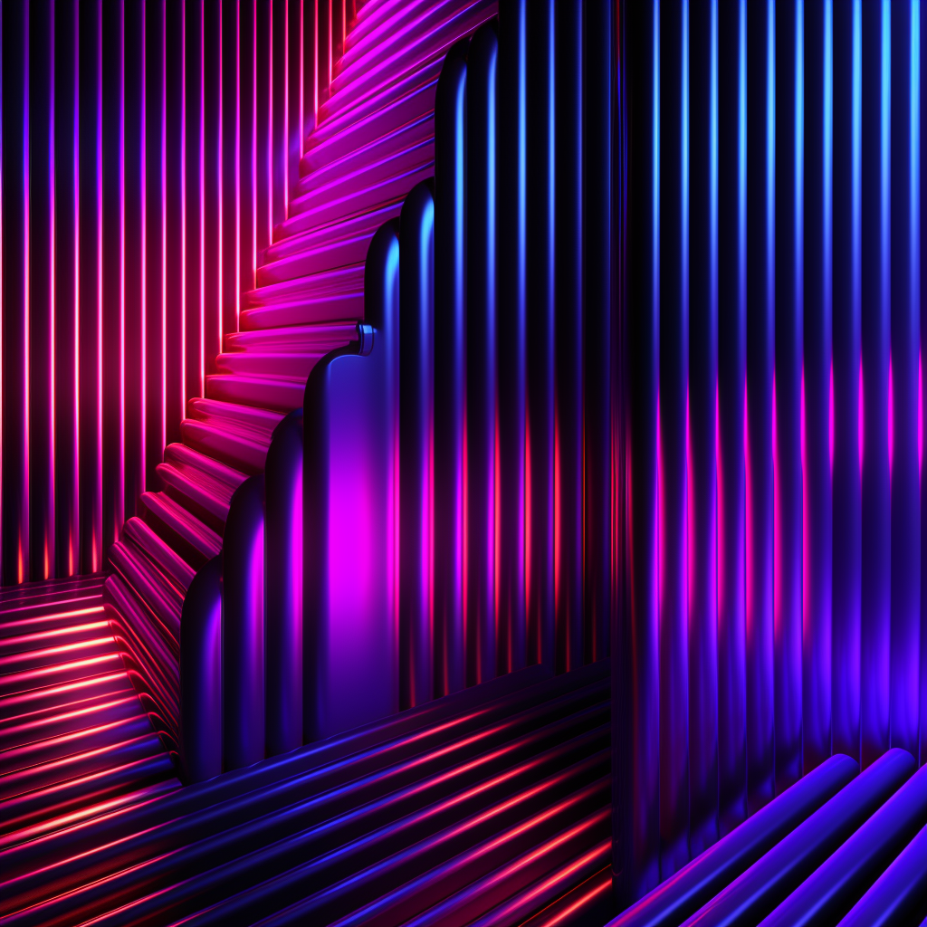 Colorful corrugated metal neon background